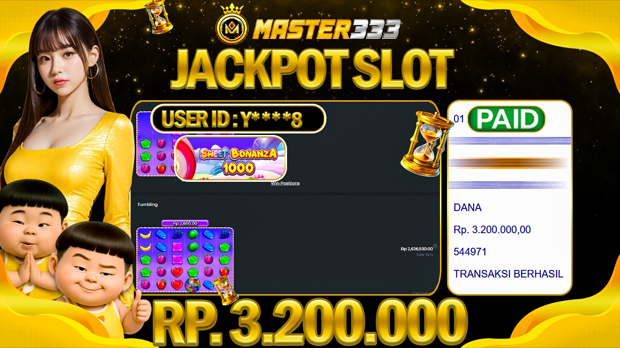 JACKPOT Rp 3.200.000 JUTA DI MASTER333 LANGSUNG BAYAR LUNAS
